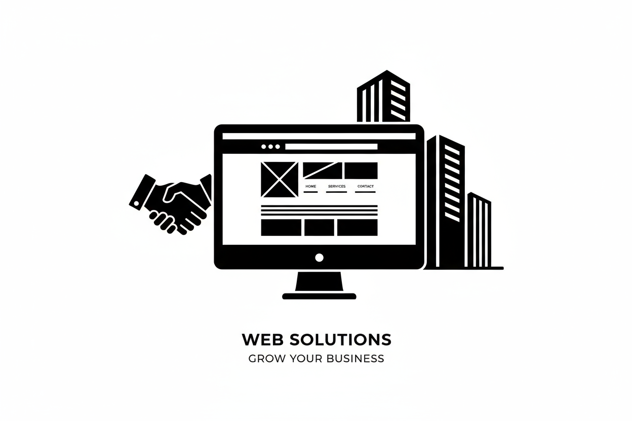 can you make a simple photo about website i make and sell them for companies make the colours black and white